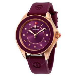 Michele Watch Purple/Rose Color Rubber Band